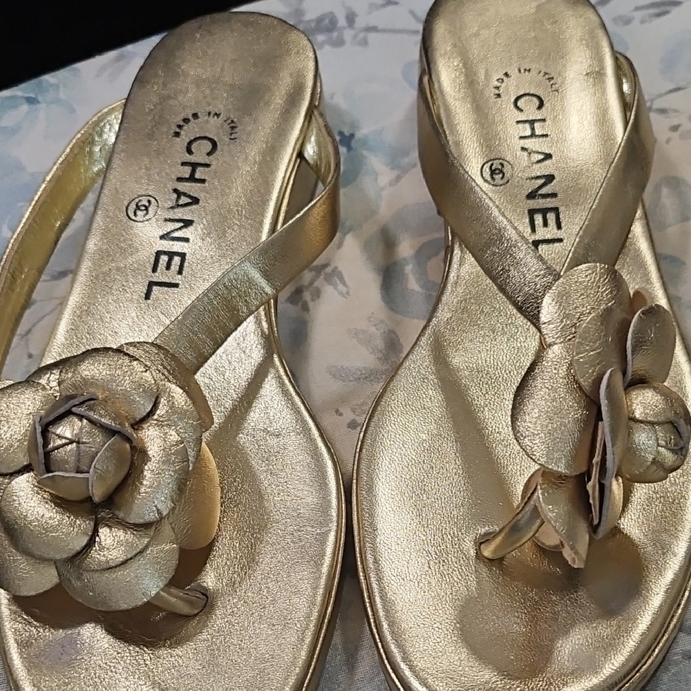 Chanel Gold Women's Sandals